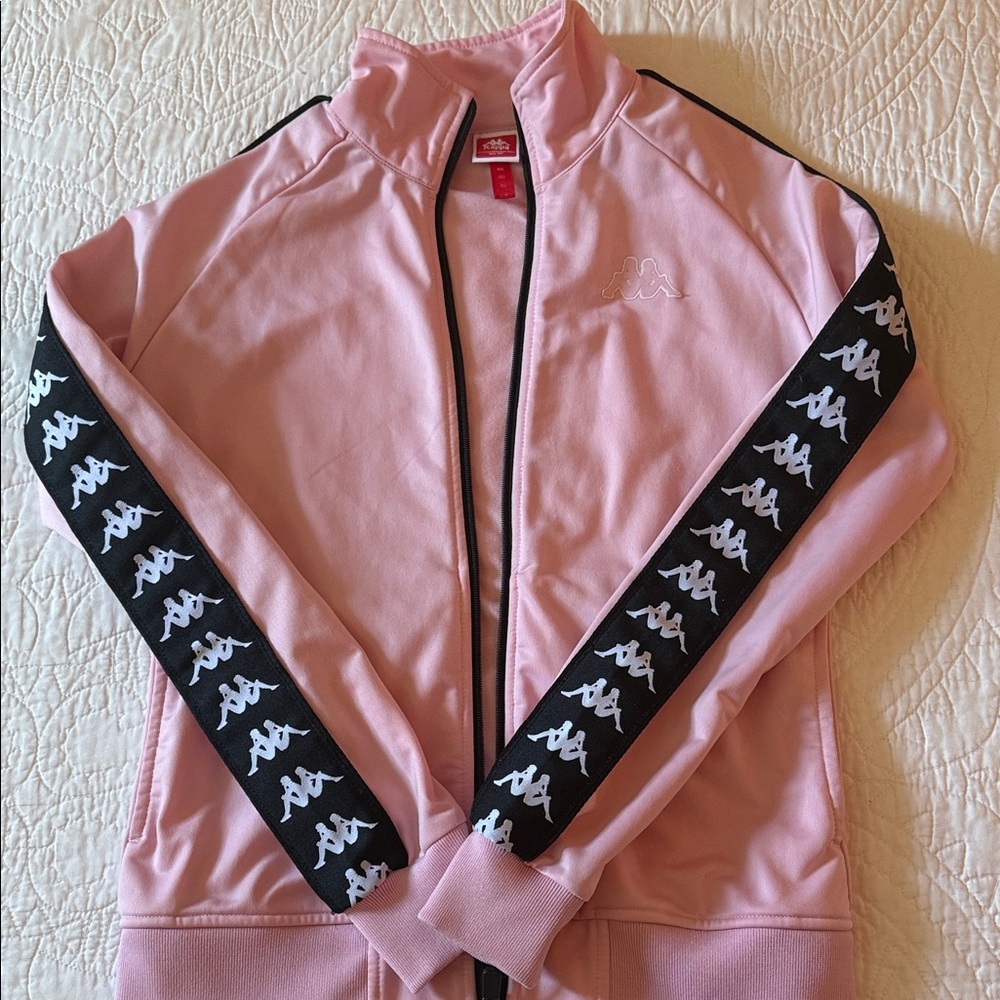 Kappa Women's Pink Bomber Jacket with Black Accents